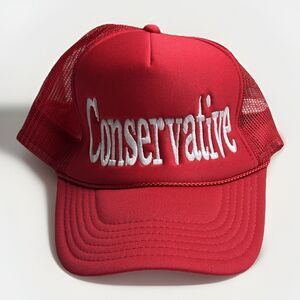 Conservative Red Trucker Hat Otto Mesh Snapback Cap Patriotic USA Embroidered